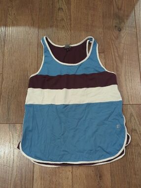 Sweaty Betty Striped Tank Top in Blue, White & Maroon Retro